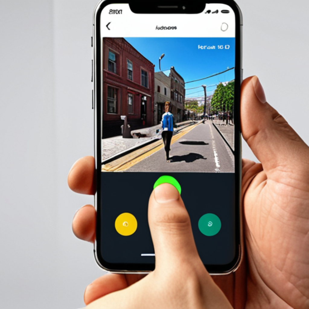 **Accessibility-focused AR interface:** A person interacting with an AR application. The UI elements are large, clear, and high-contrast, with alternative input methods like voice commands displayed. Consider colorblindness-friendly colors.